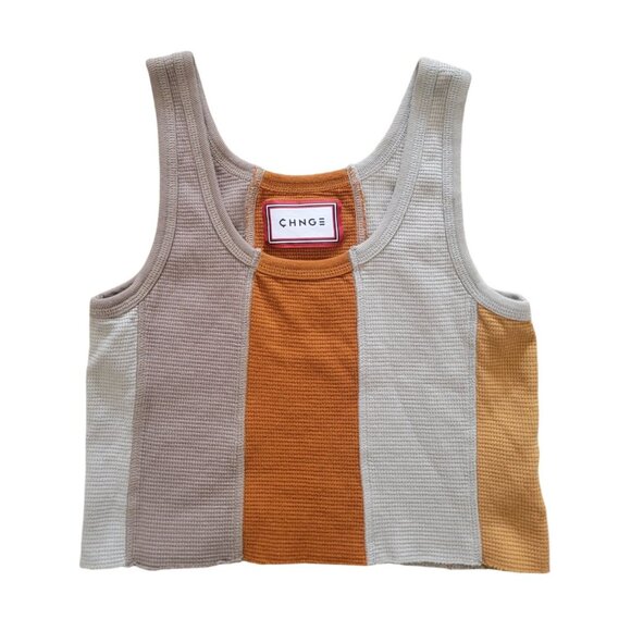 CHNGE Set of 3 Organic Cotton Ribbed Crop Tank Tops Women's Sz M - Picture 7 of 10